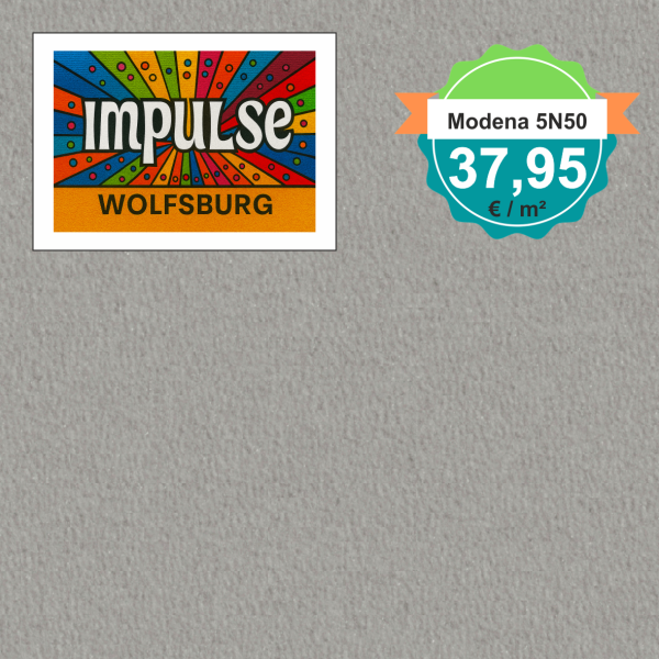 Vorwerk Teppichboden Modena 5N50 hellgrau – hochwertiger Velours in hellem Grau, Meterware in 4 oder 5 m Breite